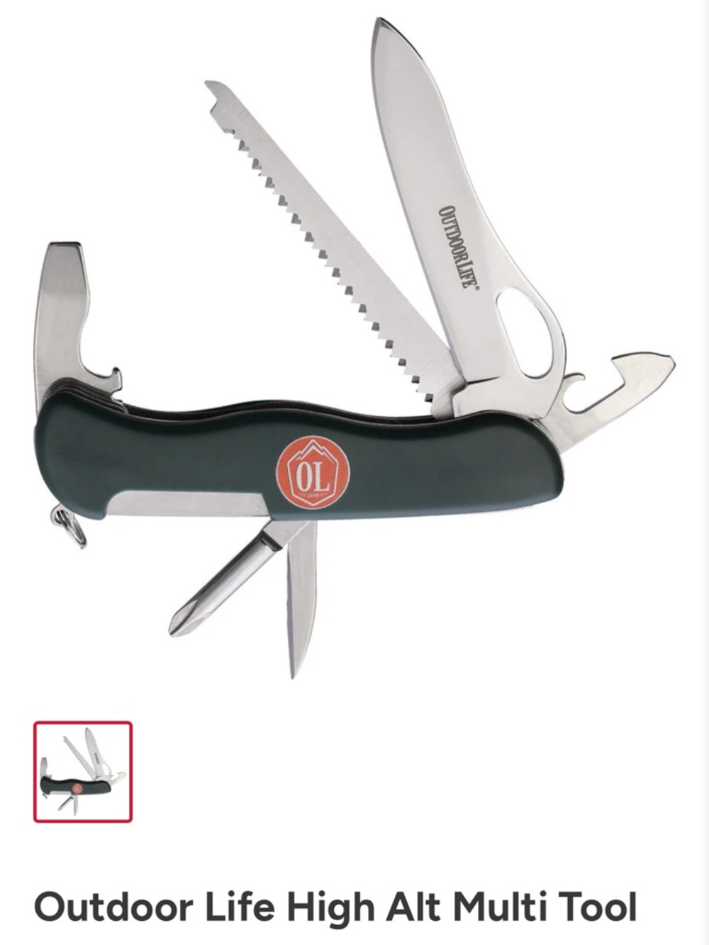 Outdoor Life OL Multi-Tool Pocket tool set- Dark Green